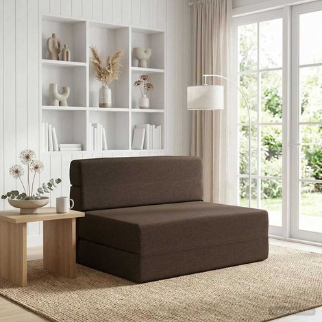 vidaXL Canapé-lit pliable Taupe 70 x 72 x 60 cm Tissu (1/5)