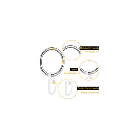 Set di 50 anelli per tende in metallo e 50 ganci per tende in plastica - Diametro interno: tenda da letto, tenda da doccia (bronzo) - Crezuo