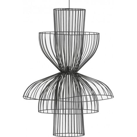 Lustre art déco métal noir Divin (1/3)