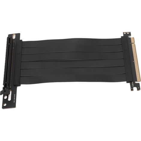 15 cm langes PCIe-Verlängerungskabel (128 Gbit/s), PCIe x16 3.0 Riser-Karte für Grafik-, Sound- und Netzwerkkarten, Schwarz (1/5)