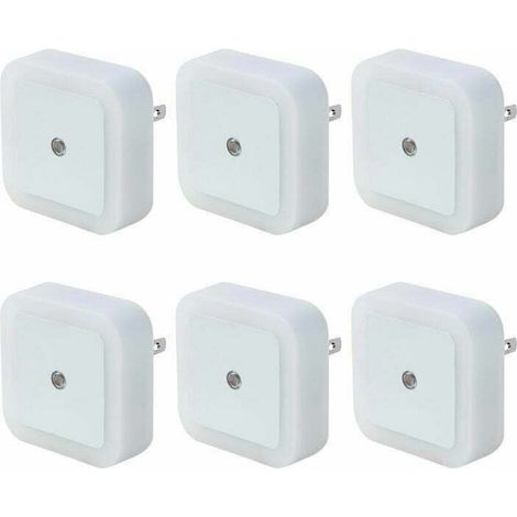 Automatisches LED-Nachtlicht für Kinder, 6er-Set, Kinder-Nachtlichtlampe mit Lichtsensor, Steckdosen-Nachtlicht für Schlafzimmer, Babybereich, Wohnzimmer, Badezimmer, Küche – Weiß-  FLITI (1/4)