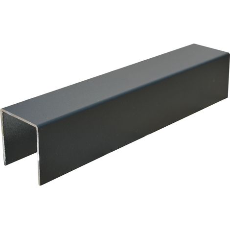Profilé de finition en aluminium 1,5mm en forme de U gris 7016 sablé (1/3)