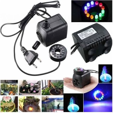 Kaelt - Pompe submersible - 15W - Lumière LED - Pour Aquarium / Etang / Fontaine