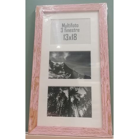 CS - MULTIFOTO A 3 FINESTRE GAIA ROSA PASTELLO CM 25x50