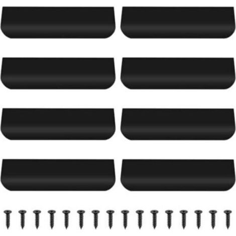 8 maniglie per mobili nere, maniglie invisibili per armadi da 120 mm, maniglie da cucina, maniglie per cassetti in lega di alluminio nero per ante di armadi, maniglie per porte di guardaroba (1/4)