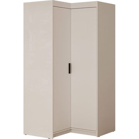 Armario de rincón Novduni 116, Beige, 191x98x98cm, Puertas de armario: Con bisagras, Número de estantes: 0