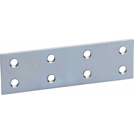 PIASTRINA ZINCATO DRITTA 8 FORI CM.10. Prezzo per 1 pezzo.