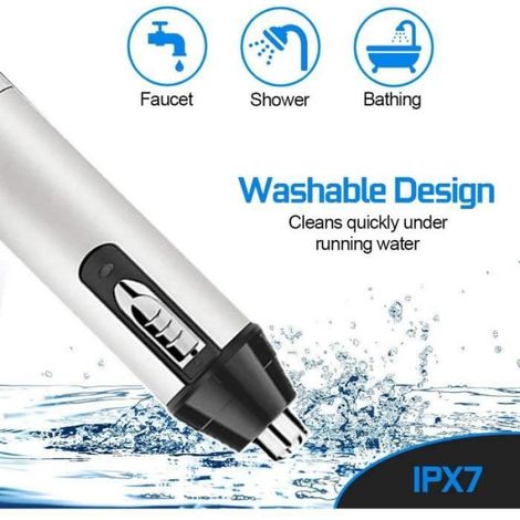 Tondeuse Nez Oreilles Tondeuse Barbe, Tondeuse Sourcils 4 en 1 Poils du Visage Rasoir Electrique Hommes USB Rechargeable Imperméable (1/4)