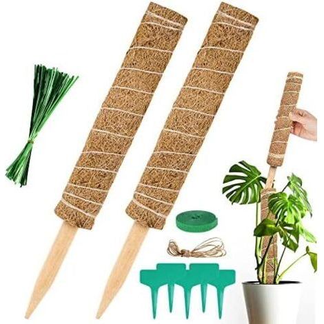 FENOPLASTICATuteur Plante, 2pcs Monstera, 40cm Tuteurs Coco, Support Plante Grimpante Pliable pour Plantes Monstera Extension Maison Jardin de - Coco (1/5)
