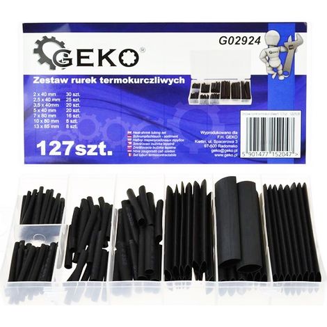 KIT GUAINE TERMORESTRINGENTI 127pz ISOLANTE TUBO POLIOLEFINA GEKO G02924 (1/3)