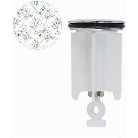 TRADE SHOP - Tappo Lavandino Bagno Lavabo Bidet Universale 40mm Con Motivo Fiori Foglie 87279 - (1/2)