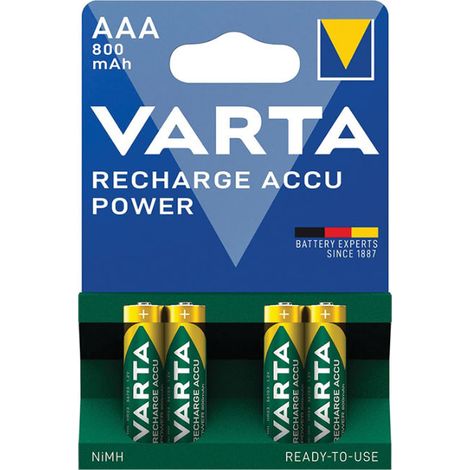 Ersatzteil - SOS Accessoire Lot de 4 piles rechargeables NIMH AAA LR03 pour Accessoires et entretien VARTA 56703101404 -  -