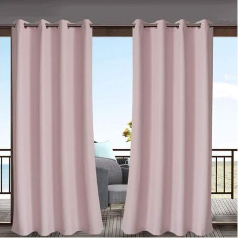 Outdoor-Vorhang – Verdunkelungsvorhänge und Gardinen, wärmeisolierend, winddicht, hitzebeständig für Pergola, Terrasse, Balkon, 210 cm Breite x 230 cm Höhe, Rosa (1/5)