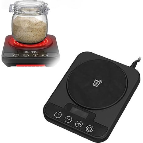 Placa de fermentación inteligente para masa madre con termostato，control preciso de temperatura de 21 a 38 °C，pantalla táctil LED，negro (1/5)
