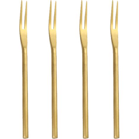 Fourchette À Salade - Fourchette À Dégustation En Acier Inoxydable - Pour Apéritif Dessert Fruits - Lot De 4 (1/5)