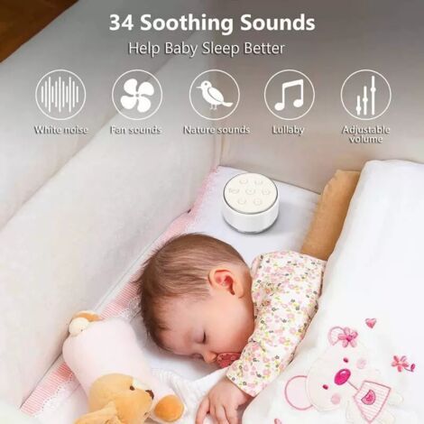 Macchina del rumore per bambini - 34 suoni rilassanti, luce al tocco, rumore bianco portatile, timer sonno e funzione dormiveglia. Perfetto per viaggi (Giallo) (1/4)