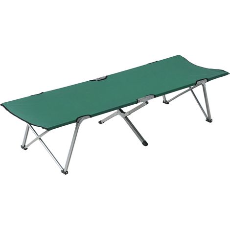 Cama plegable de camping de tela Oxford 600D con estructura metálica, capacidad de carga de 136 kg, para playa y senderismo, 193x64x40 cm, verde