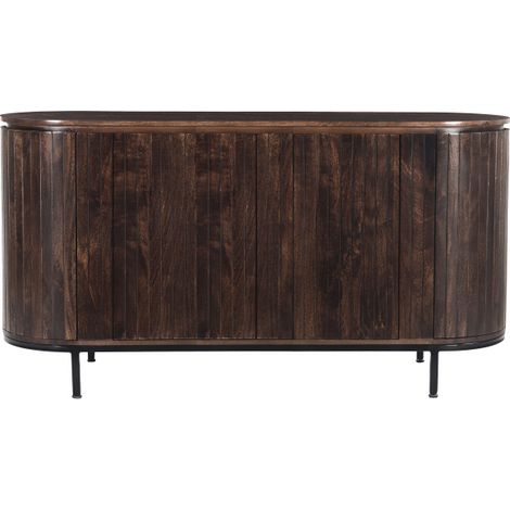 MENTON-Buffet 2 portes L180 cm en bois de Manguier massif Noyer (1/5)