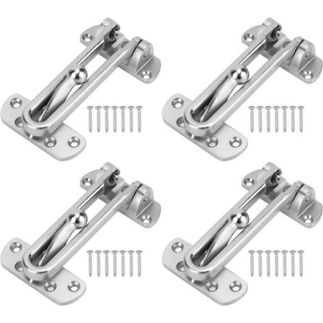 4 Pièces Verrou à bouton, bras extra épais, résistant aux chocs, réglables sur 3 positions, pour porte d'hôtel (1/4)