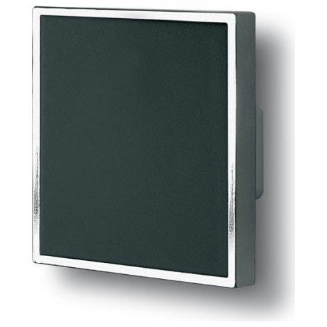 Pomello Quadrato cromato lucido e placca laccata nera 65 x 65 mm in Pvc