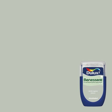 Dulux Benessere Pittura Colorata all'Acqua per Interni Superlavabile Anti Muffa Anti Batteri con Ioni D'Argento, 30 millilitri, Verde Agave, 30 ML