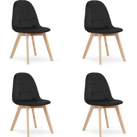 Chaise Valora NUUC en velours noir, design ergonomique x4 (1/5)