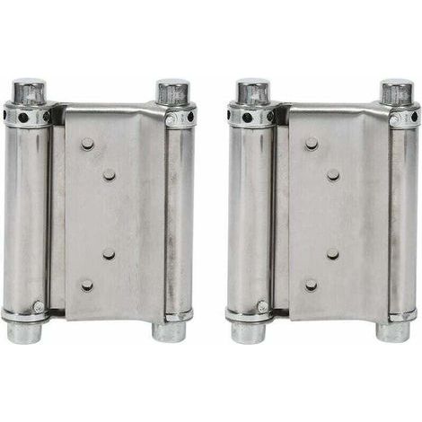 2Pcs Charnières À Ressort Double Action en Acier Inox Charnières de Porte de Saloon Gond Porte Battante, Capacité de Charge Jusqu'à 15 Kg (1/5)