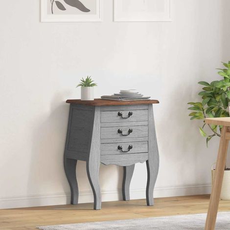 vidaXL Table de chevet bois d'acajou massif 48x35x64 cm (1/5)