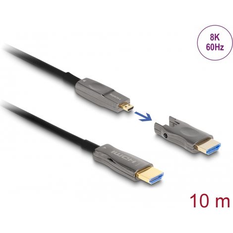 Cable optico activo HDMI 5 en 1 (HDMI,Micro HDMI, Type-C,Displayport y DVI)  8K 60 Hz 10 m