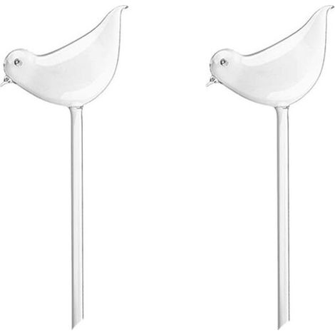 BRAVIX 2 Pièces Abreuvoir pour Plantes, Globes D'arrosage, Dispositif D'arrosage Automatique, Forme D'oiseau, Auto Arrosage, PVC, pour Plantes D'intérieur et D'extérieur Transparent (1/5)