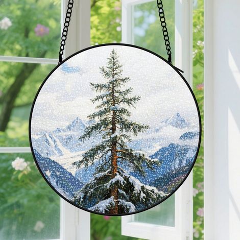 Suspension en vitrail, attrape-soleil coloré unique, décoration maison jardin, cadeau Noël, Anniversaire pour femme, homme, famille 9cm (1/5)