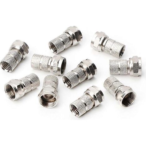 Lot de 10 connecteurs satellite de type F pour câble coaxial RG6 (antenne TV satellite). (1/5)