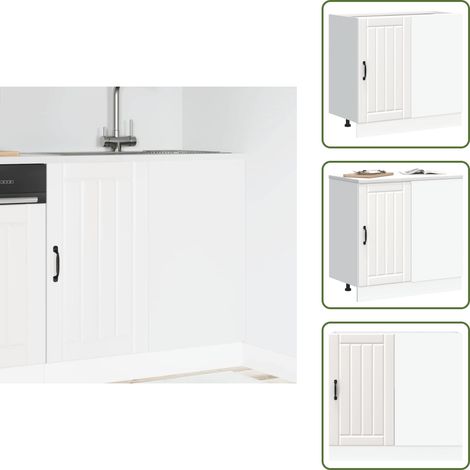 Meuble de base de lavabo Lucca blanc bois d'ingénierie - Meuble Bas Du Lavabo - Meubles Bas Du Lavabo - Meuble Bas De Cuisine - Meuble Bas Du Lavabo Pour Cuisine (1/5)