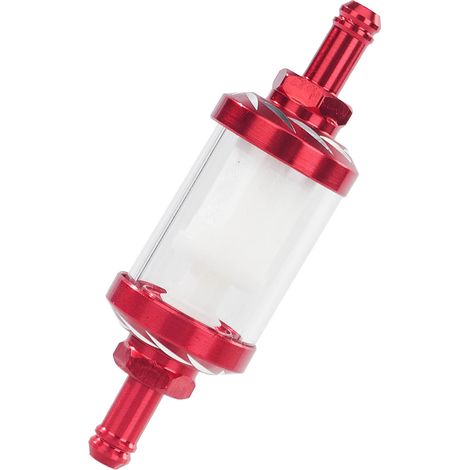 Filtro de combustible universal para motocicleta de 8 mm, fabricado en vidrio y aleación transparente, compatible con espiral interna para motor. (1/5)