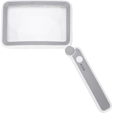Loupe grossissante rectangulaire pliable à LED rechargeable 3,5X avec éclairage portatif (1/5)