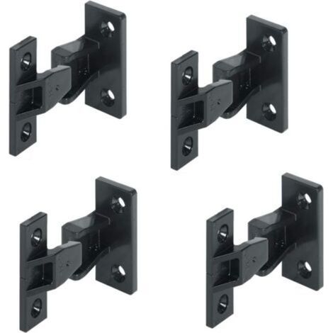 Charnière Connecteur de Panneau Planche de Meuble, Armoire, Placard - Diamètre de Vis 4 mm, Matériel Résistant -100 à +135 ° C - Fixation sans Verrouillage - Plastique -4 Pcs (1/4)