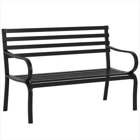 Banc de jardin 2 places en acier époxy noir design Métal (1/5)