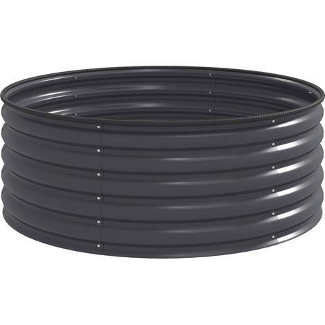 Potager surélevé en acier, bac à plantes, châssis froid, potager empilable, jardinière à brancher, bac à fleurs 120x120x43cm, potager pour jardin, balcon, terrasse, jardinière pour fleurs et plantes (1/5)