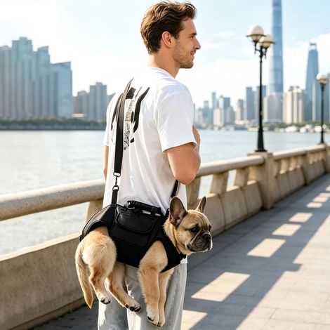 Dog Lift Harness Carrier Backpack for Dogs Full Body Sling with Adjustable Straps & Handle, Emergency Rescue Kit for Elderly Injured Arthritic Disabled Dog,L (1/5)
