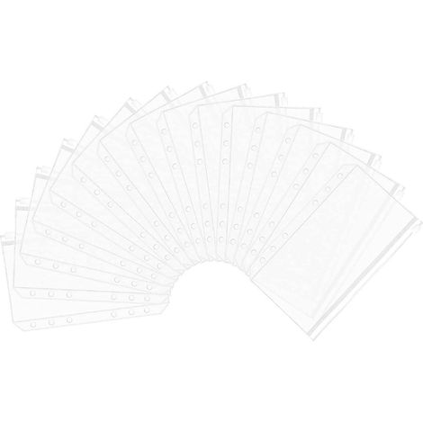 60 pochettes A7 transparentes à fermeture éclair, étanches pour documents, 6 trous (1/5)