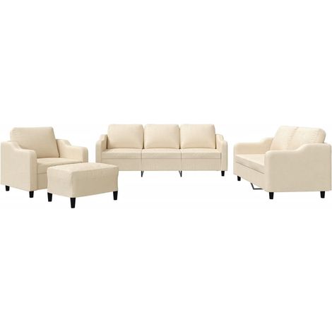 Maison Exclusive - Set di Divani 4 pz con Cuscini Crema in Tessuto