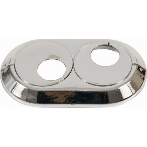 Roseta doble de PVC cromado de 18 mm (1/3)