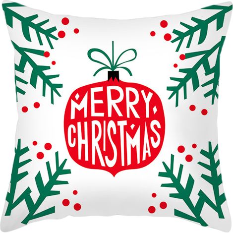 Taie d'oreiller de Noël en peluche élan rouge, housse de coussin de canapé confortable et douce (1/5)