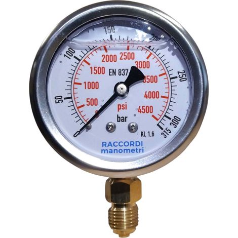 Manómetro radial de baja presión MG1-63, 315 bar, rosca de 1/4". (1/5)