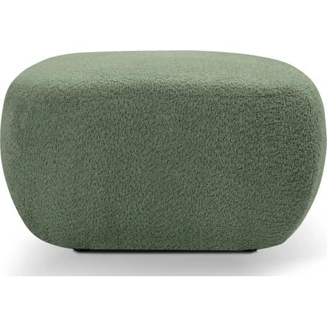 SANTIAGO - Pouf en tissu bouclette Vert 75x75x39 (1/5)