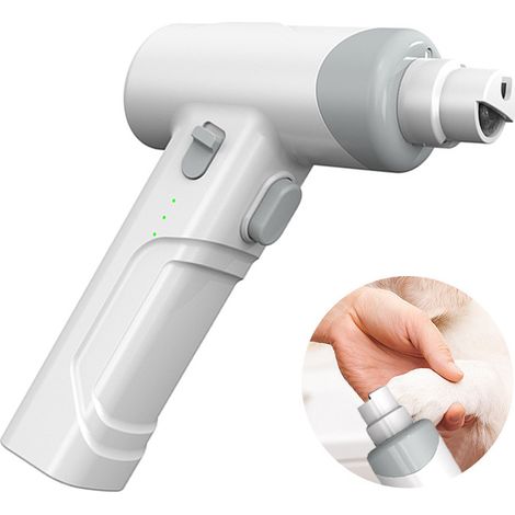 Lime à ongles électrique pour animaux de compagnie, en ABS, rechargeable par USB, réglable, silencieuse, LED. Lime à ongles électrique pour chiens. (1/4)