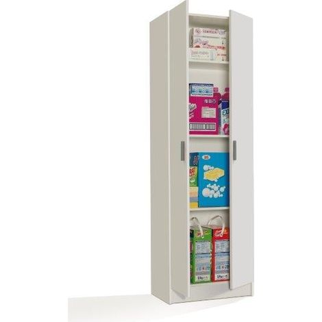 Kit armadio multiuso 2 ante e 3 ripiani cm59x37x180h in Mdf colore bianco (1/10)