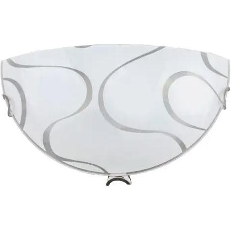 Aplique Onda 30x15x10 cm con ganchos cromados y vidrio blanco