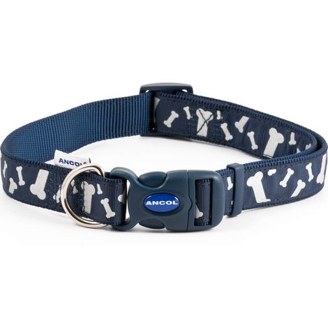 Ancol Paw & Bone Adjustable Collar Blue - 20-30 - 567352 (1/5)