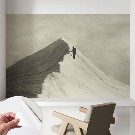 Papier peint autocollant Mural avec colle pour salon et chambre Décoration murale rapide Alpiniste solitaire 104x70 cm (1/5)